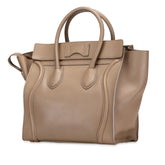 セリーヌ ラゲージ マイクロショッパー ハンドバッグ ベージュ レザー レディース CELINE 【中古】
